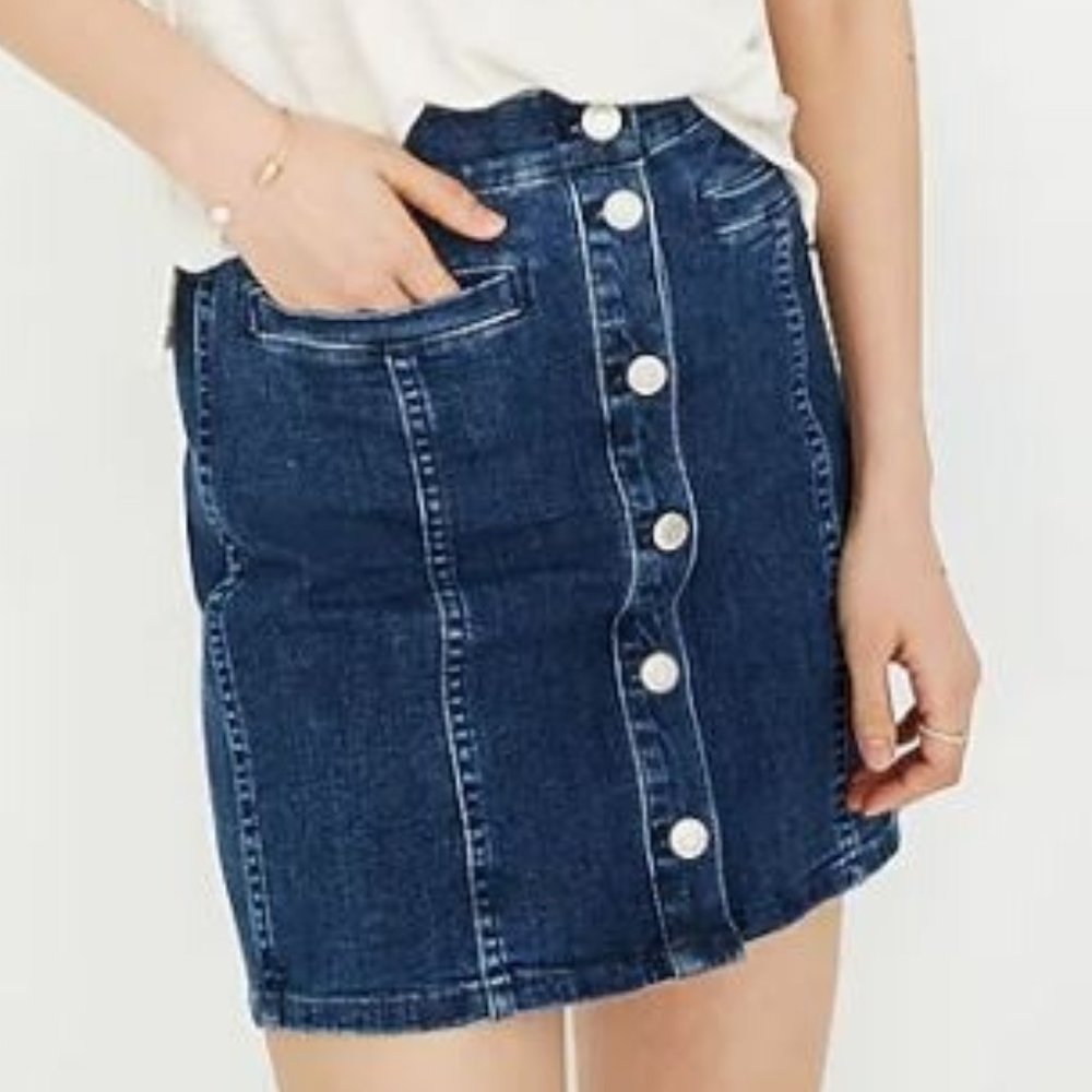 Madewell Stretch Denim Mini Skirt EUC Size 25